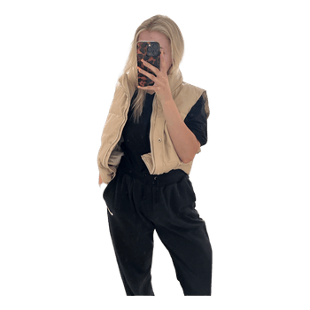 Beige faux leather vest