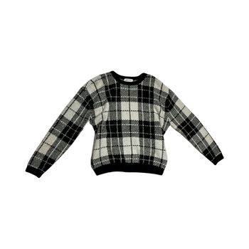 Plaid knit sweater