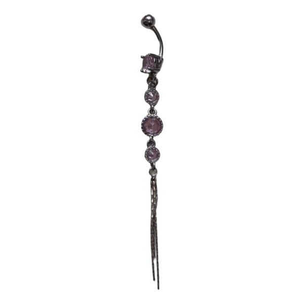 Pink crystal navel ring
