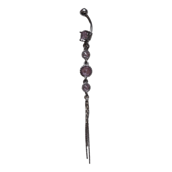 Pink crystal navel ring