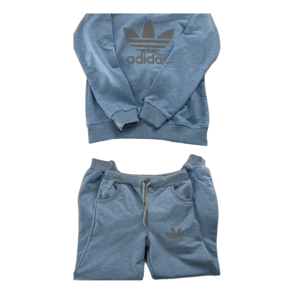 Blue adidas tracksuit set