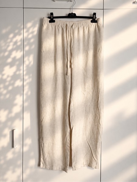 ONLY Carmakoma leveälahkeiset plus size viskoosi-pellava housut, koko 54