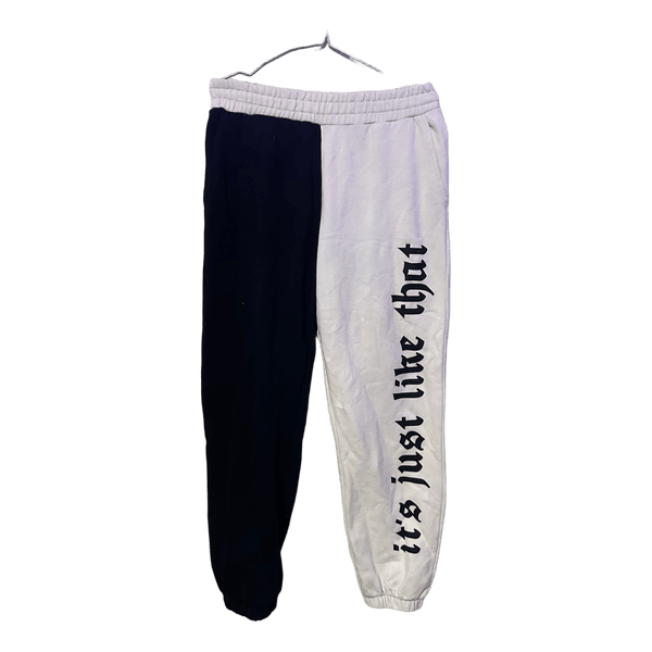 Black and white joggers