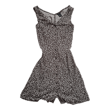 Brown floral button dress