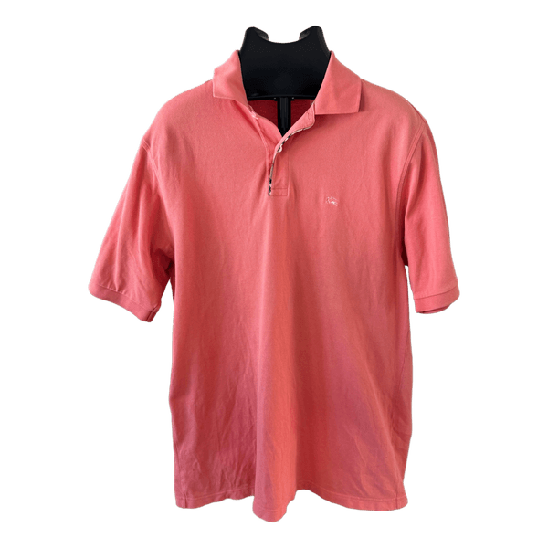 Burberry London Piqué Polo Shirt / Men M – Coral/Pink – Nova Check - Cotton