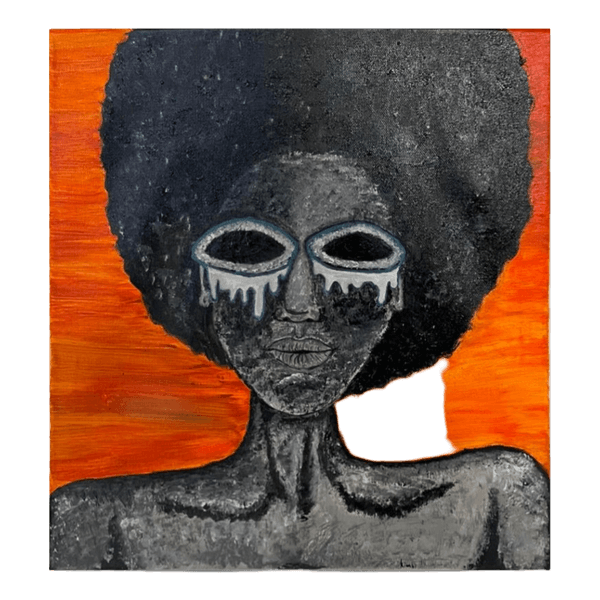 Abstract portrait canvas painting