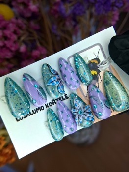 Handmade Press On Nail Tips "Summer by the ocean!"
Hand