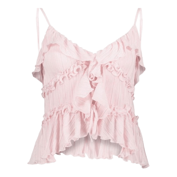 Pink ruffle tank top