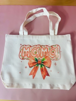 Canvas tote bag with mama design