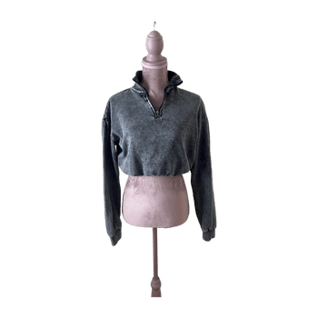 Grey half-zip sweatshirt