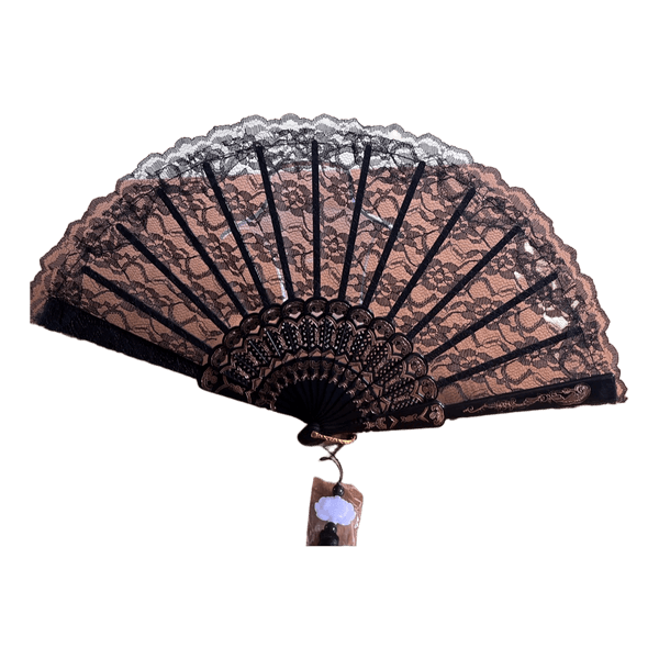 Black lace folding fan