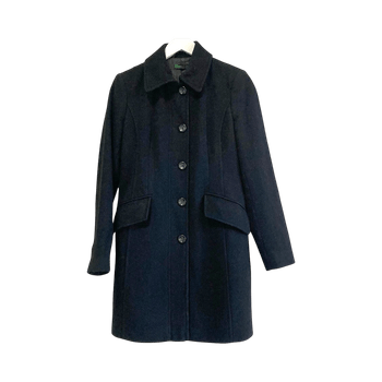 United Colors of Benetton Classic Black Wool Coat – EU 38 (fits S)
