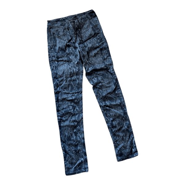 Grey snakeskin print jeans