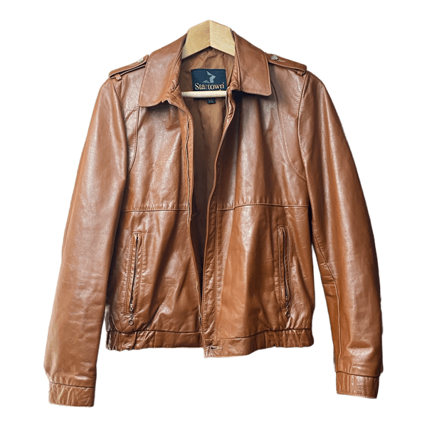 70’s brown/orange vintage leather jacket