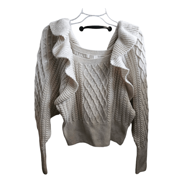 Beige cable knit sweater