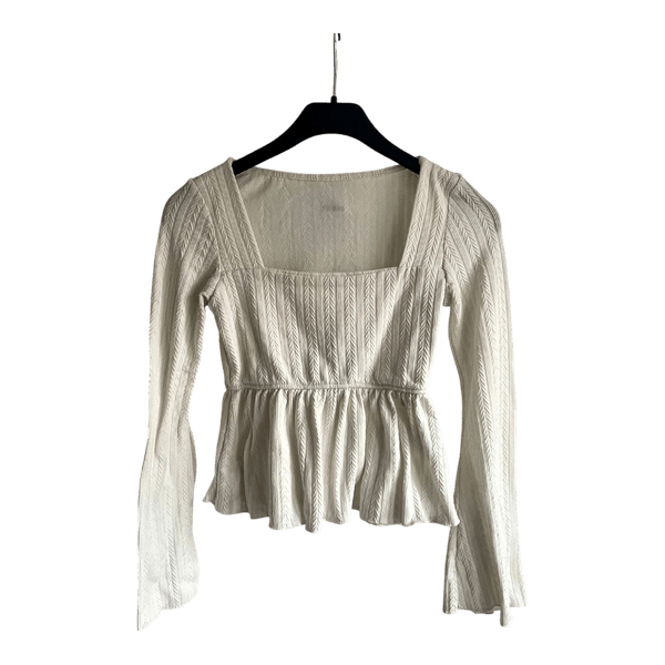 White long-sleeve top