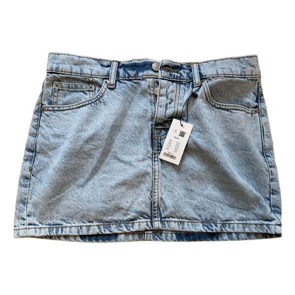 Lyseblå denim mininederdel