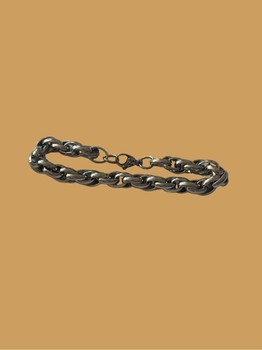 Chunky Stainless Steel Round Box Chain Bracelet - 19cm - Industrial Gothic
