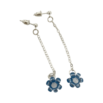 Siniset kukka-riipuskorvikset