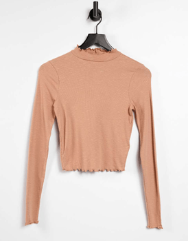 Sand turtle neck crop top