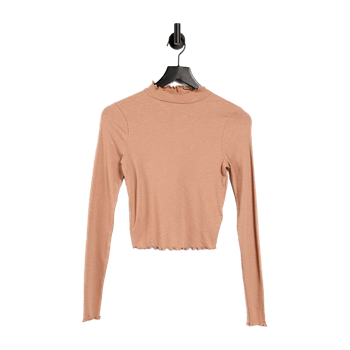 Sand turtle neck crop top