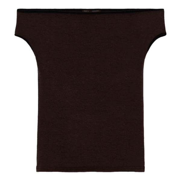 Mørkebrun off-shoulder top