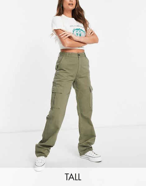 Khaki Straight Leg Cargo Trousers