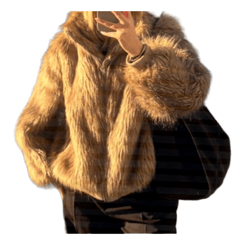 Brown faux fur jacket