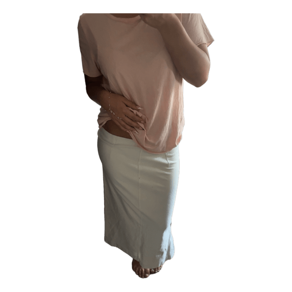 Beige maxinederdel