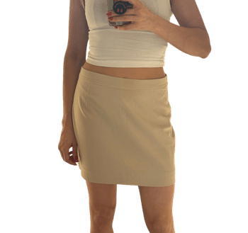 Beige mini skirt