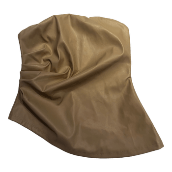 Beige faux leather top