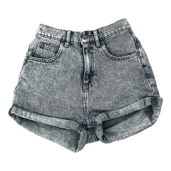 Acid wash denim shorts