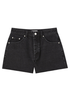 Black denim shorts