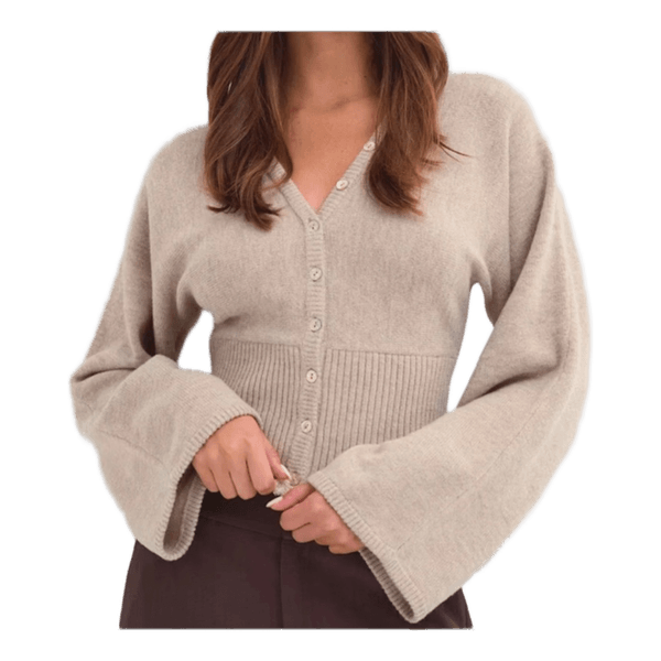 Beige strikket cardigan