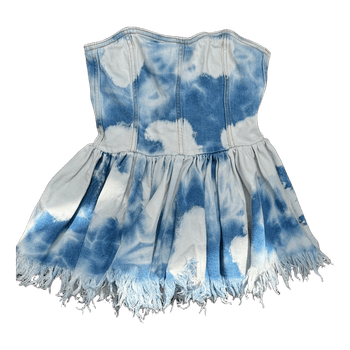 Monki cloud print denim top