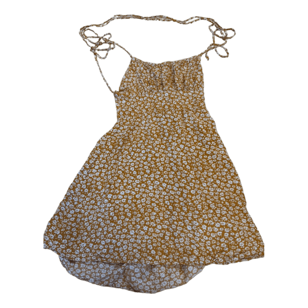 Yellow floral summer dress