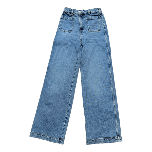 Blue denim wide leg jeans