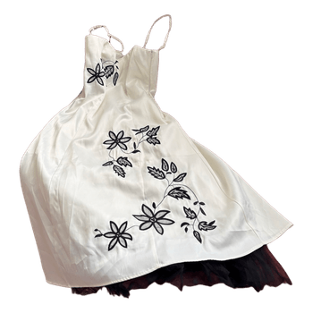 White floral embroidered  coctail dress