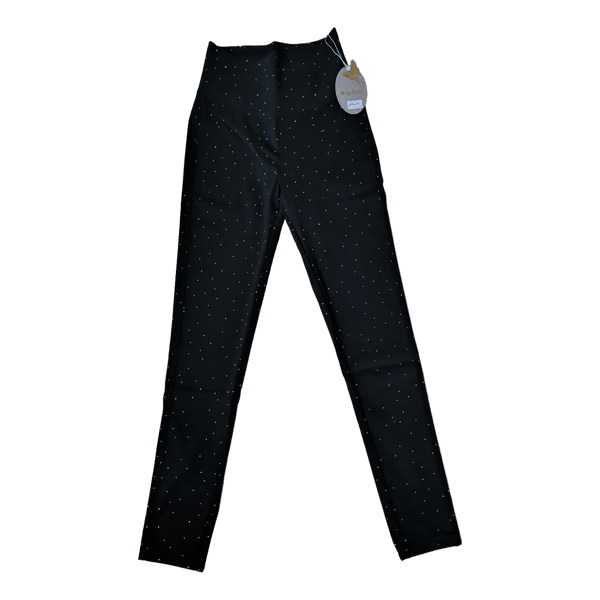 Black rhinestone leggings