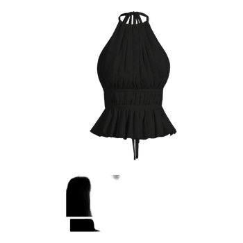 Black halter peplum top