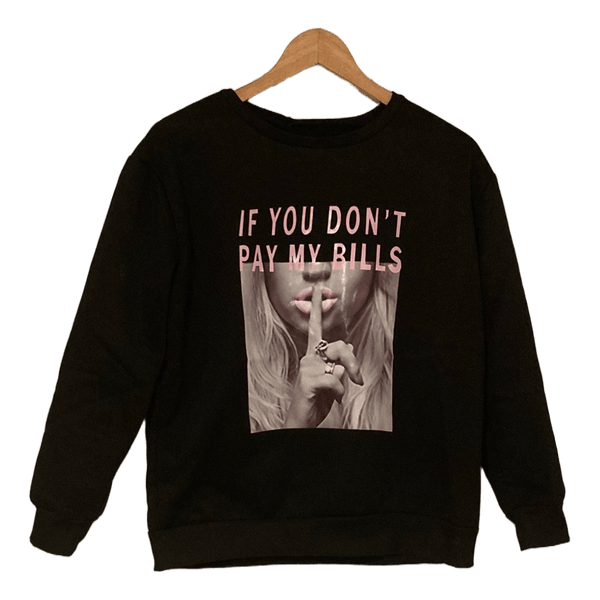 Sort sweatshirt med print