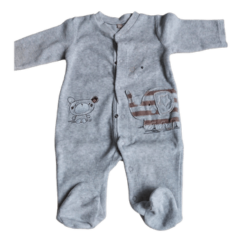 Grey baby sleeping suit