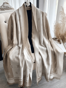 Jacquard letter patchwork scarf