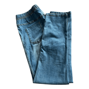 Blue elastic waist jeans