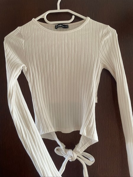 White tie-back top