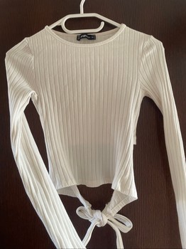 White tie-back top