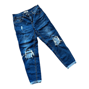 Blue ripped jeans