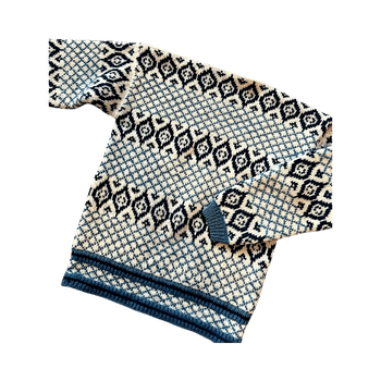 Sininen käsintehty villapaita xs 