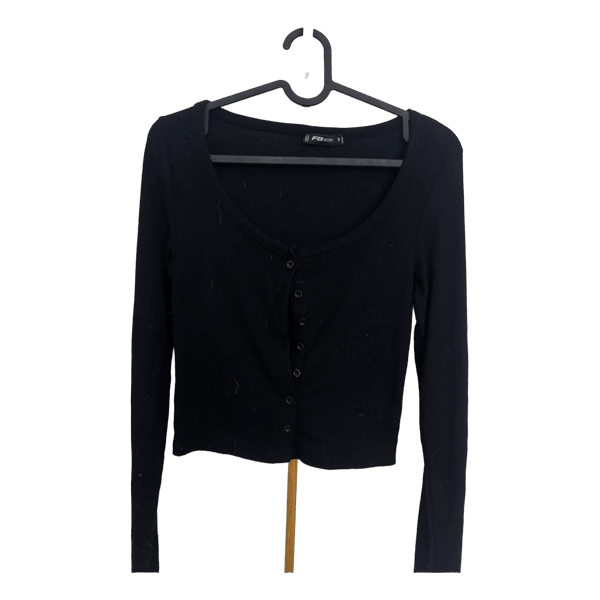 Black button-up cardigan