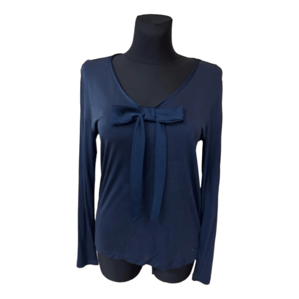 Navy long-sleeved top with bow